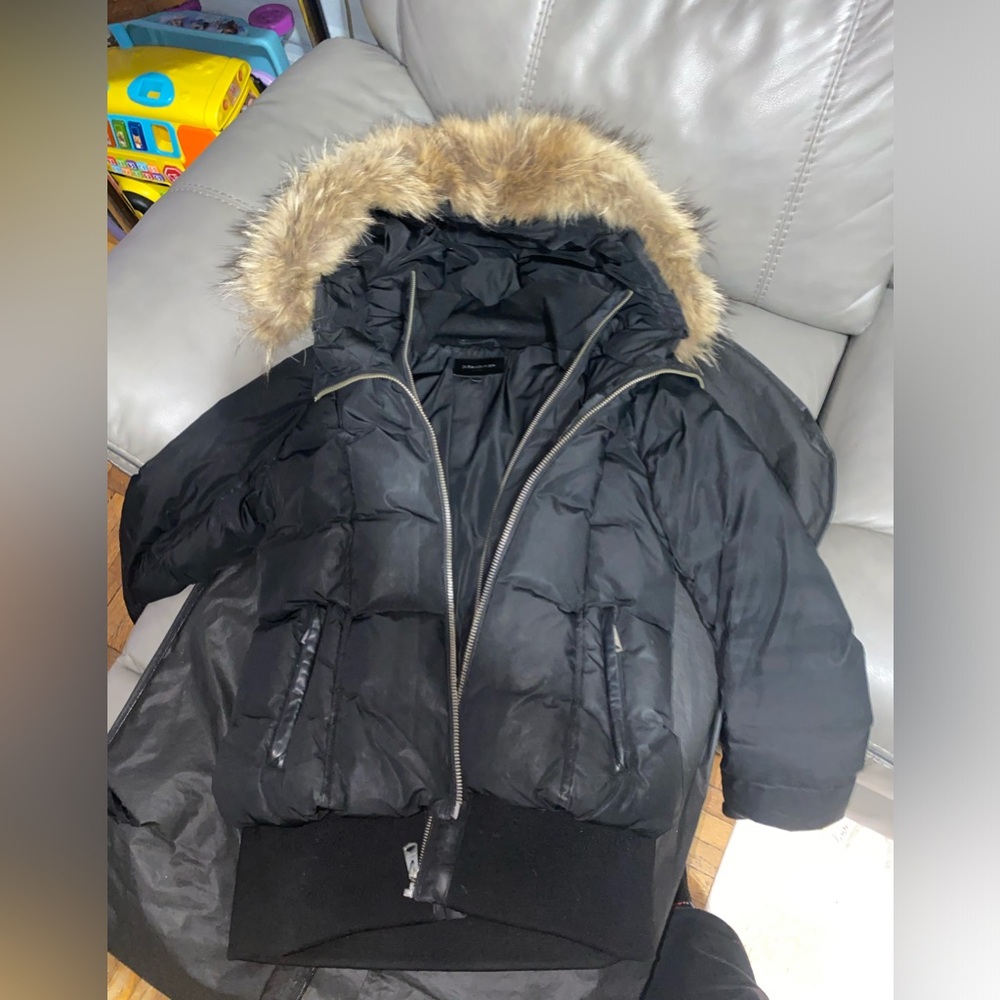 Mackage Ladies Bomber Down Jacket, Fur - ROMANE-BLAC - black